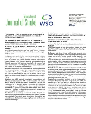 IMCELER tem dois estudos publicados nos anais do World Stroke Congress e evidencia impacto do TeleAVC®️ na assistência ao AVC no Brasil